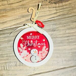White and Red Christmas Ornament with Pebble Art